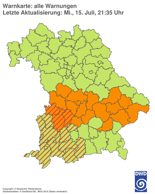 Aktuelle Wetterwarnungen für  Hannover