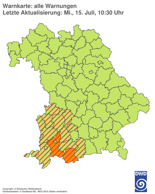 Aktuelle Wetterwarnungen für  Hannover