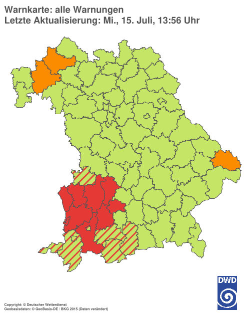 Aktuelle Wetterwarnungen für  Hannover