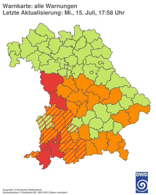 Aktuelle Wetterwarnungen für  Hannover