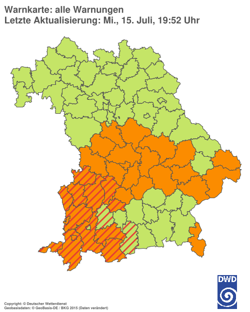 Aktuelle Wetterwarnungen für  Hannover