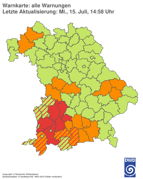 Aktuelle Wetterwarnungen für  Hannover