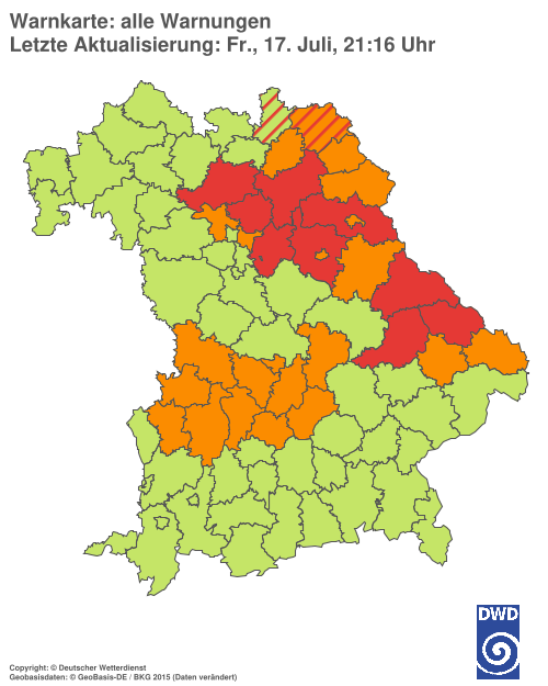 Aktuelle Wetterwarnungen für  Hannover