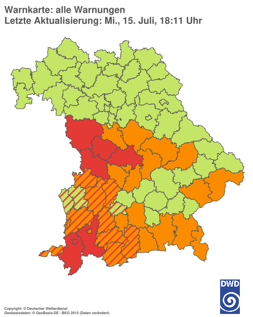 Aktuelle Wetterwarnungen für  Hannover