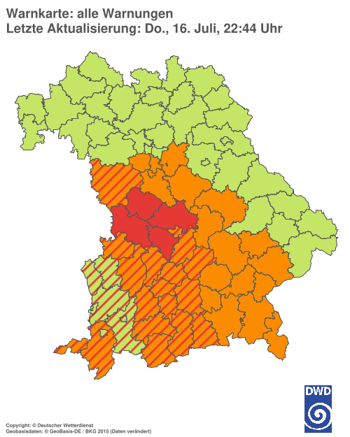 Aktuelle Wetterwarnungen für  Hannover