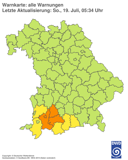 Aktuelle Wetterwarnungen für  Hannover