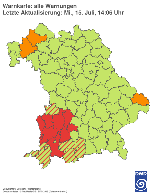 Aktuelle Wetterwarnungen für  Hannover