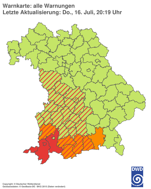 Aktuelle Wetterwarnungen für  Hannover