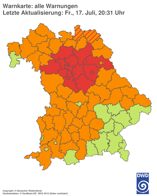 Aktuelle Wetterwarnungen für  Hannover
