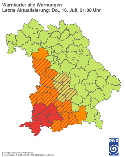 Aktuelle Wetterwarnungen für  Hannover