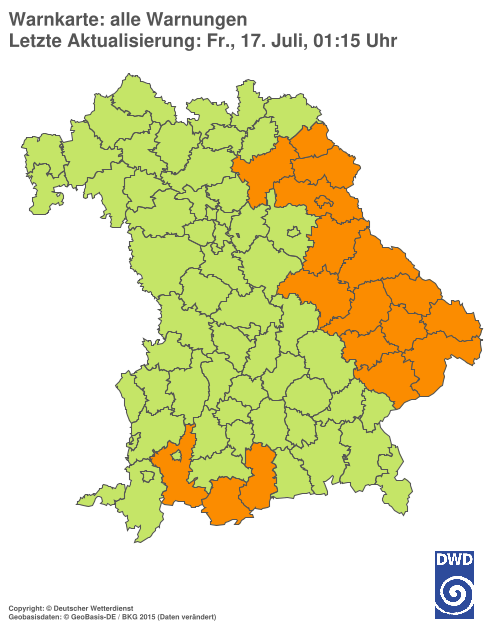 Aktuelle Wetterwarnungen für  Hannover