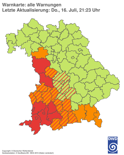 Aktuelle Wetterwarnungen für  Hannover