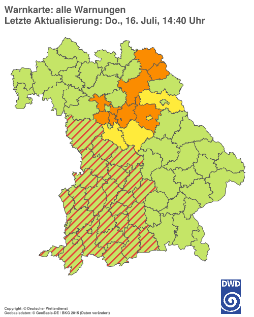 Aktuelle Wetterwarnungen für  Hannover