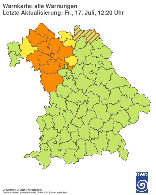 Aktuelle Wetterwarnungen für  Hannover