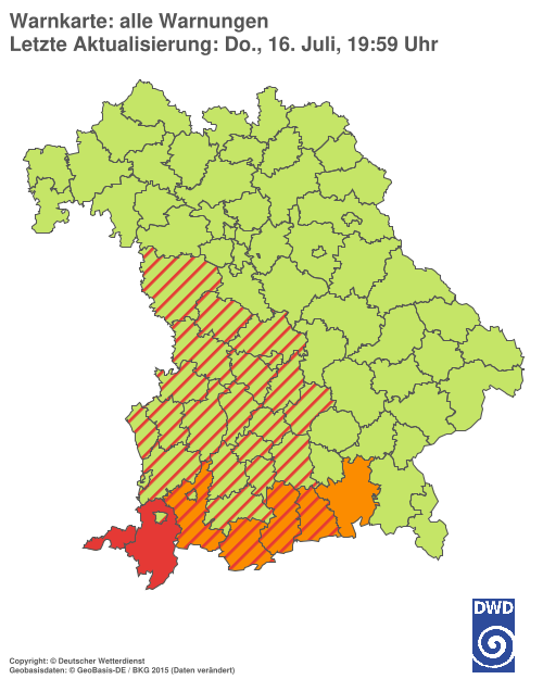 Aktuelle Wetterwarnungen für  Hannover