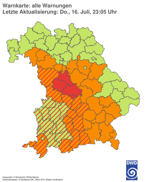 Aktuelle Wetterwarnungen für  Hannover