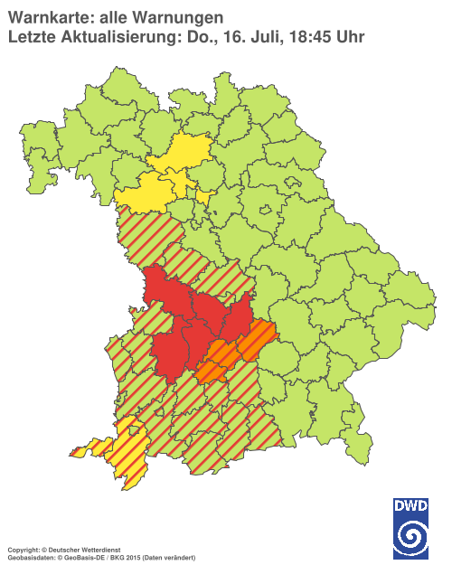 Aktuelle Wetterwarnungen für  Hannover