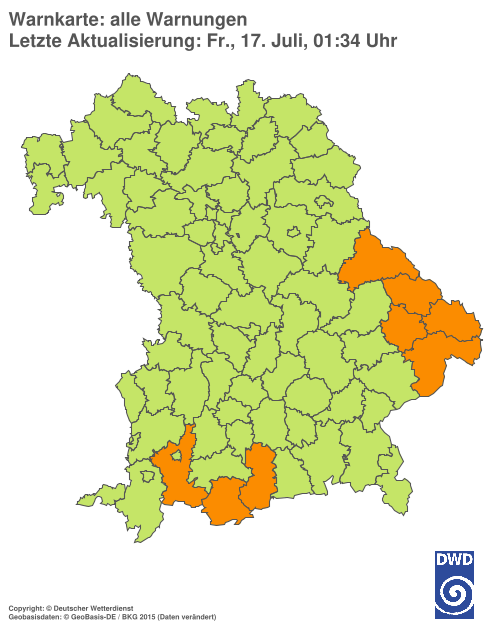 Aktuelle Wetterwarnungen für  Hannover
