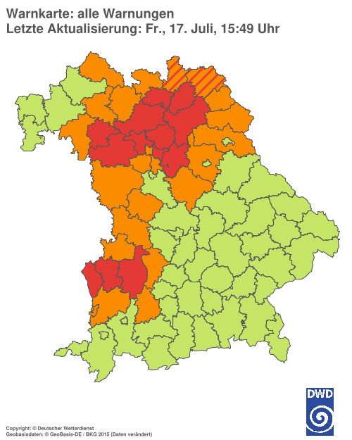 Aktuelle Wetterwarnungen für  Hannover