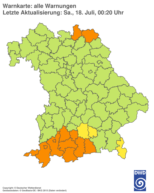 Aktuelle Wetterwarnungen für  Hannover