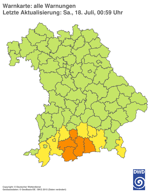 Aktuelle Wetterwarnungen für  Hannover