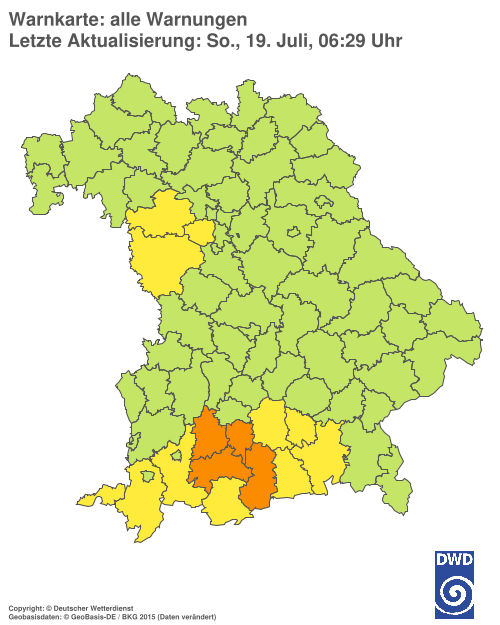 Aktuelle Wetterwarnungen für  Hannover