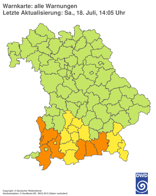 Aktuelle Wetterwarnungen für  Hannover