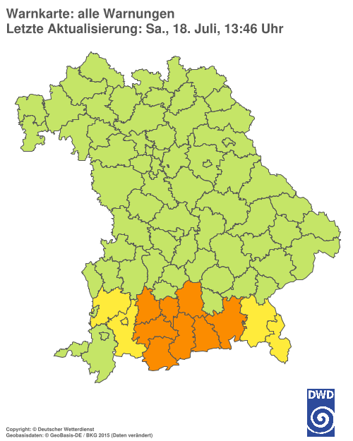 Aktuelle Wetterwarnungen für  Hannover