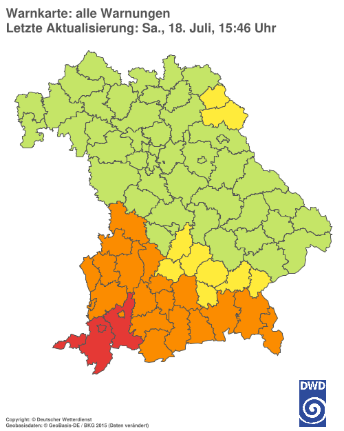 Aktuelle Wetterwarnungen für  Hannover
