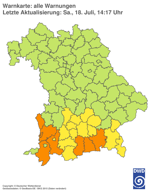 Aktuelle Wetterwarnungen für  Hannover