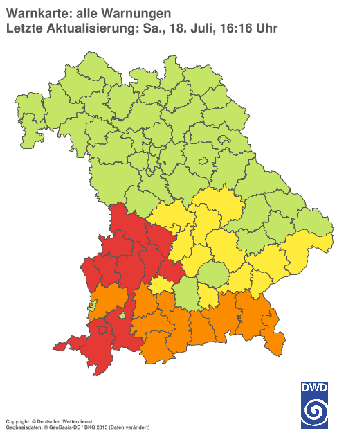 Aktuelle Wetterwarnungen für  Hannover