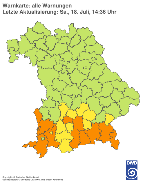 Aktuelle Wetterwarnungen für  Hannover