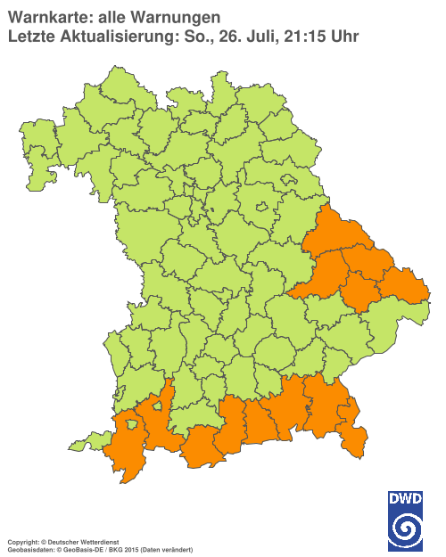 Aktuelle Wetterwarnungen für  Hannover