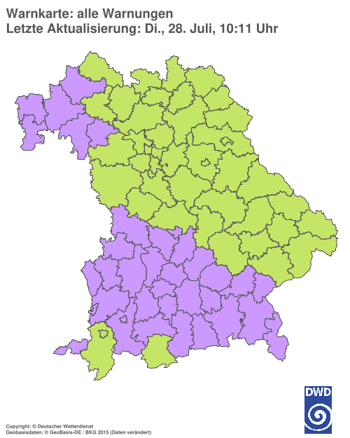 Aktuelle Wetterwarnungen für  Hannover