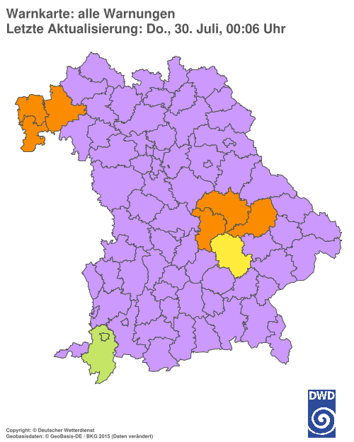 Aktuelle Wetterwarnungen für  Hannover