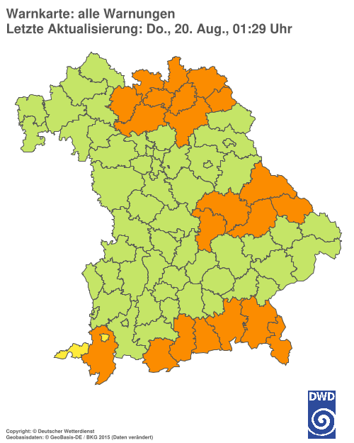 Aktuelle Wetterwarnungen für  Hannover