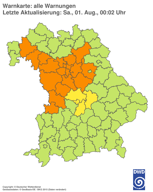 Aktuelle Wetterwarnungen für  Hannover