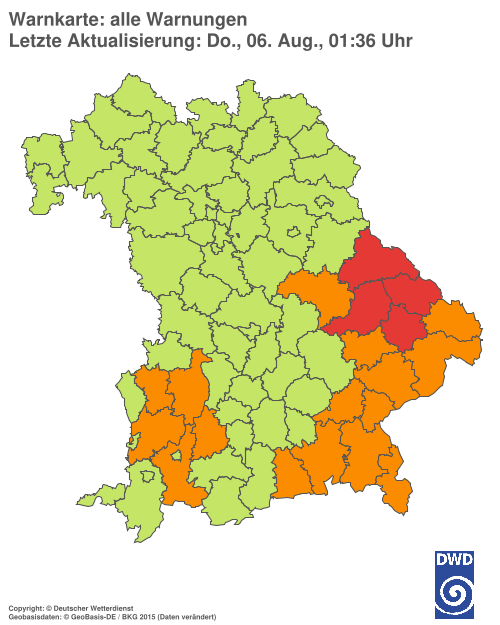 Aktuelle Wetterwarnungen für  Hannover