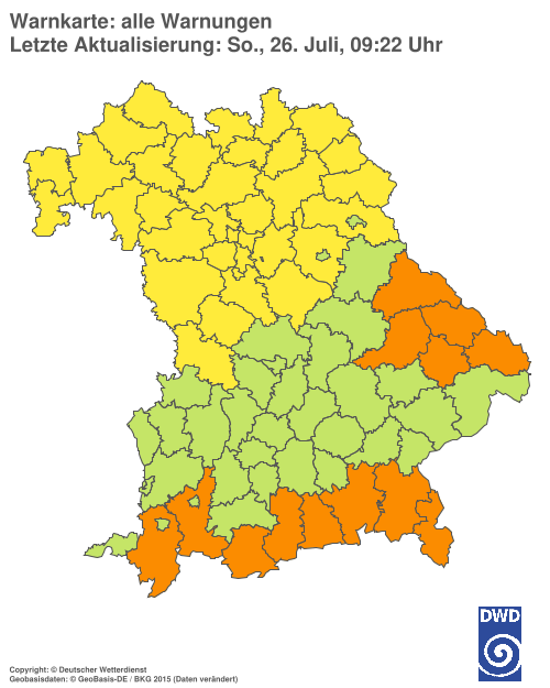 Aktuelle Wetterwarnungen für  Hannover