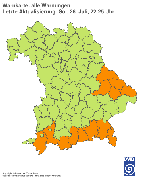 Aktuelle Wetterwarnungen für  Hannover