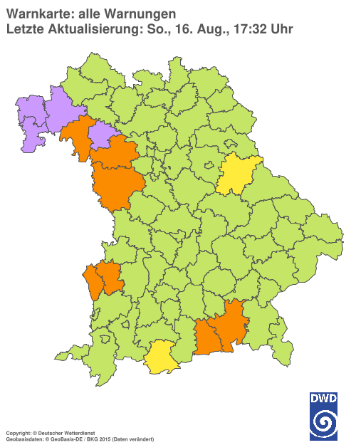 Aktuelle Wetterwarnungen für  Hannover