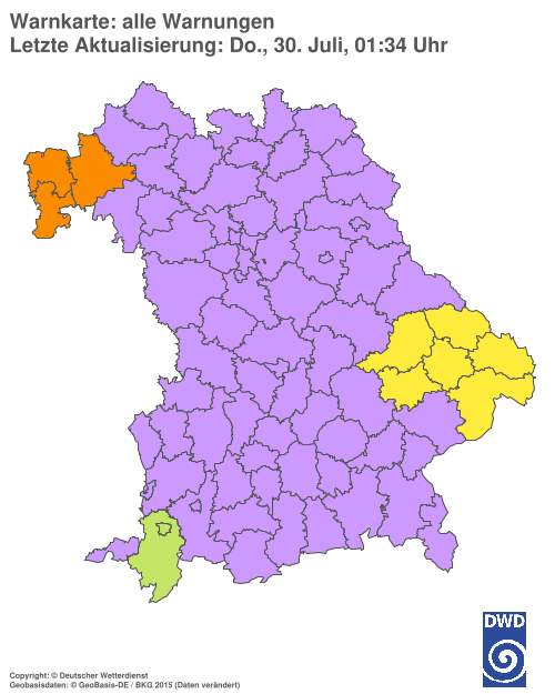 Aktuelle Wetterwarnungen für  Hannover