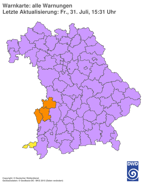 Aktuelle Wetterwarnungen für  Hannover