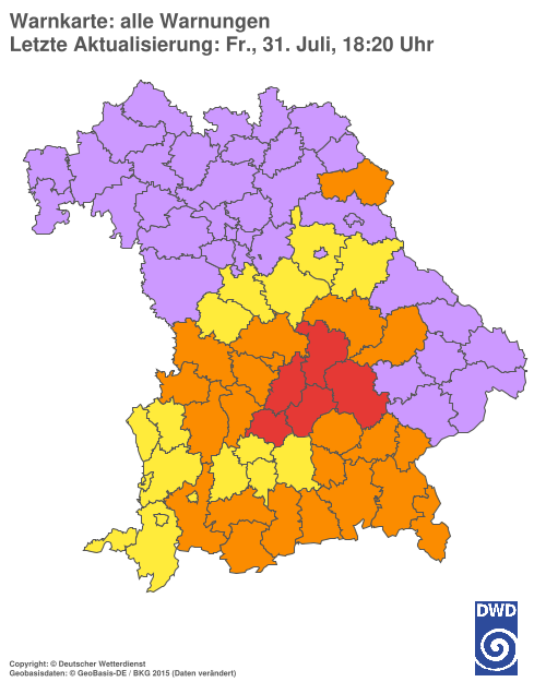 Aktuelle Wetterwarnungen für  Hannover