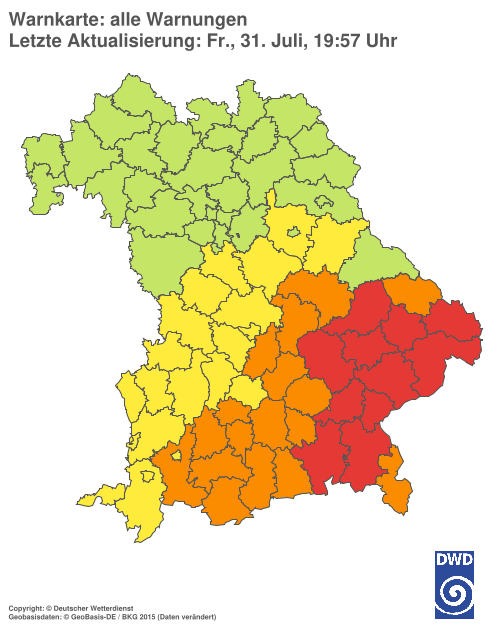 Aktuelle Wetterwarnungen für  Hannover