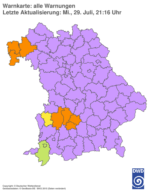 Aktuelle Wetterwarnungen für  Hannover