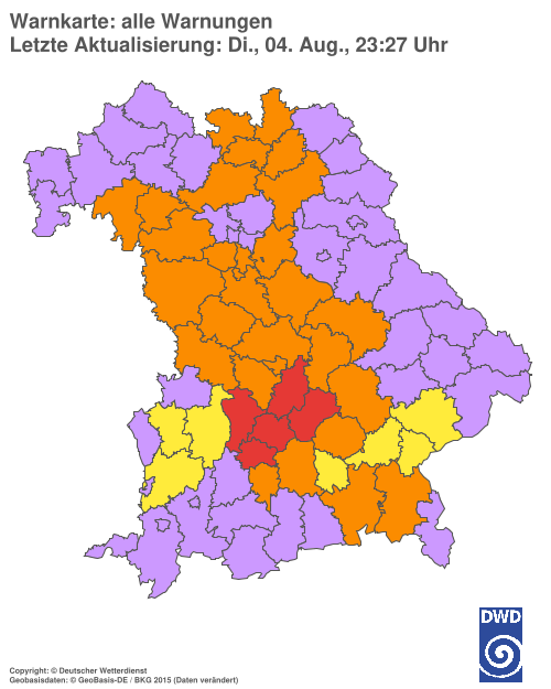 Aktuelle Wetterwarnungen für  Hannover