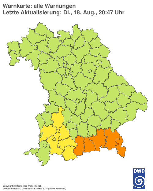 Aktuelle Wetterwarnungen für  Hannover