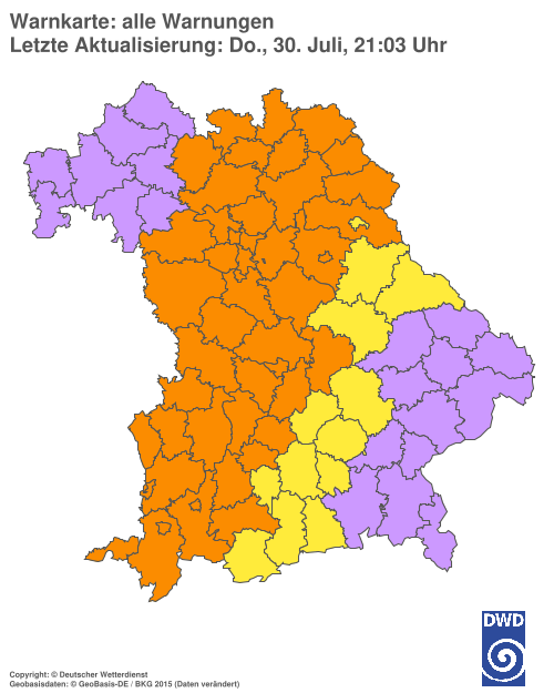 Aktuelle Wetterwarnungen für  Hannover