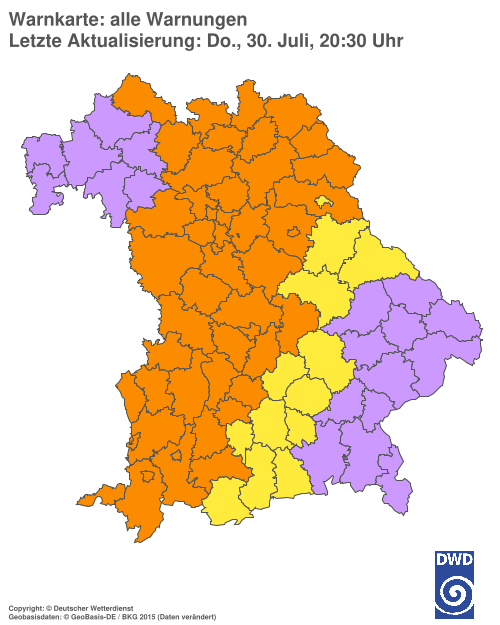 Aktuelle Wetterwarnungen für  Hannover